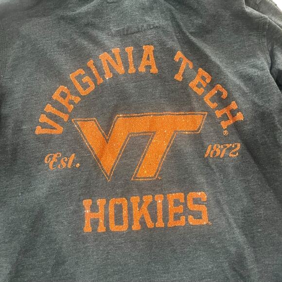 Virginia Tech VT Three Square Dark Gray Full Zip Long Sleeve Hoodie Size Medium - Picture 6 of 6